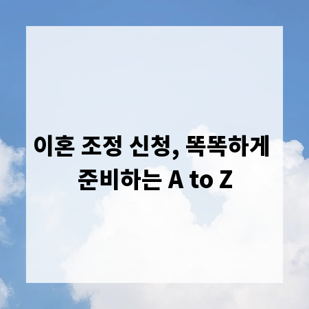 이혼 조정 신청, 똑똑하게 준비하는 A to Z