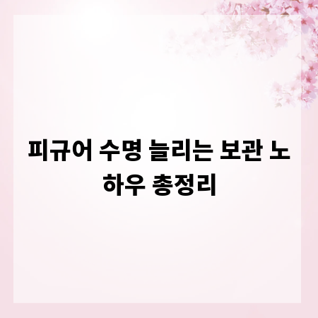 피규어 수명 늘리는 보관 노하우 총정리