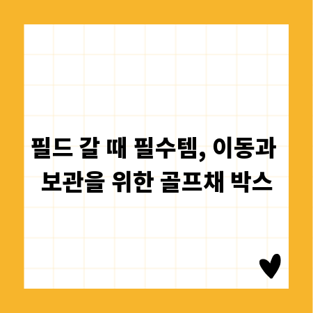 필드 갈 때 필수템, 이동과 보관을 위한 골프채 박스