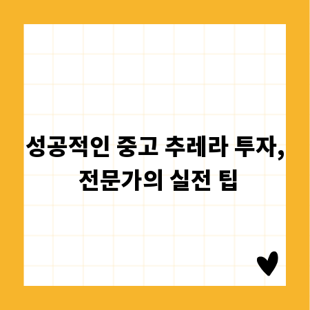 성공적인 중고 추레라 투자, 전문가의 실전 팁