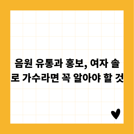 음원 유통과 홍보, 여자 솔로 가수라면 꼭 알아야 할 것