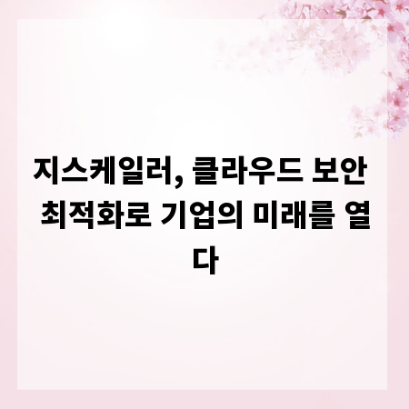 지스케일러, 클라우드 보안 최적화로 기업의 미래를 열다