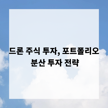 드론 주식 투자, 포트폴리오 분산 투자 전략