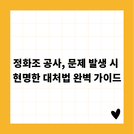 정화조 공사, 문제 발생 시 현명한 대처법 완벽 가이드