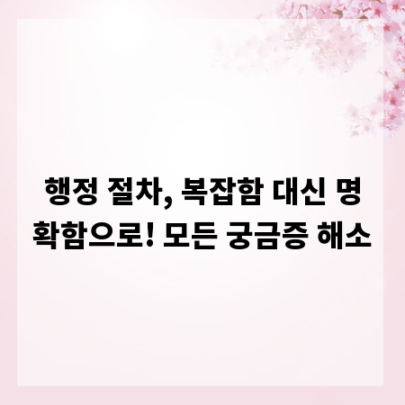행정 절차, 복잡함 대신 명확함으로! 모든 궁금증 해소