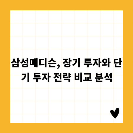 삼성메디슨, 장기 투자와 단기 투자 전략 비교 분석
