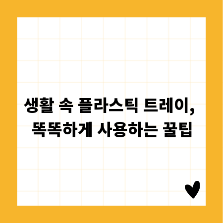 생활 속 플라스틱 트레이, 똑똑하게 사용하는 꿀팁