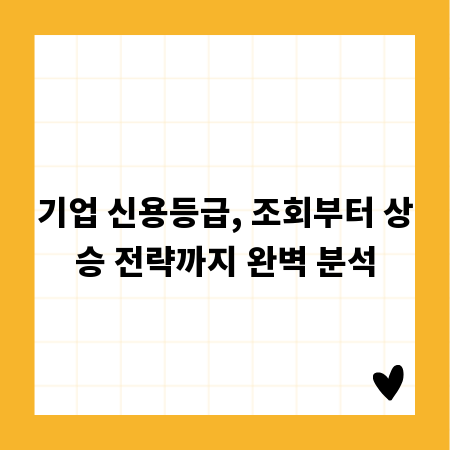 기업 신용등급, 조회부터 상승 전략까지 완벽 분석
