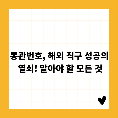 통관번호, 해외 직구 성공의 열쇠! 알아야 할 모든 것