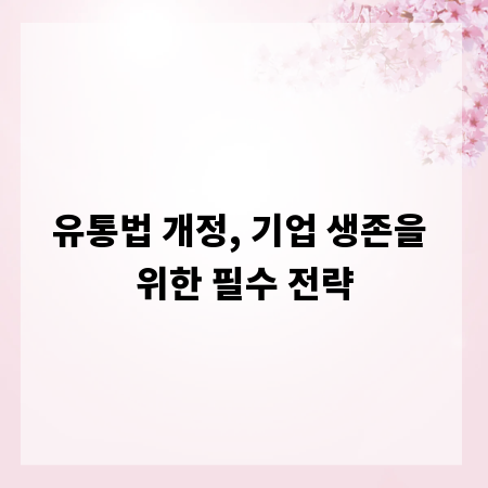 유통법 개정, 기업 생존을 위한 필수 전략