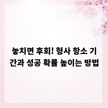 놓치면 후회! 형사 항소 기간과 성공 확률 높이는 방법