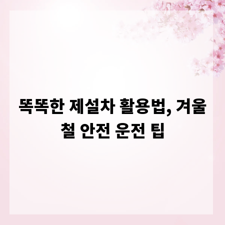 똑똑한 제설차 활용법, 겨울철 안전 운전 팁