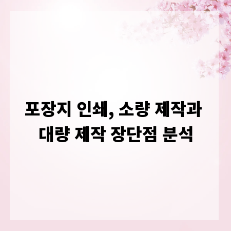 포장지 인쇄, 소량 제작과 대량 제작 장단점 분석