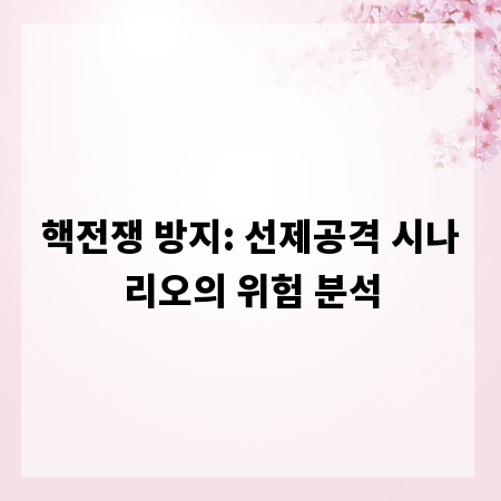 핵전쟁 방지: 선제공격 시나리오의 위험 분석