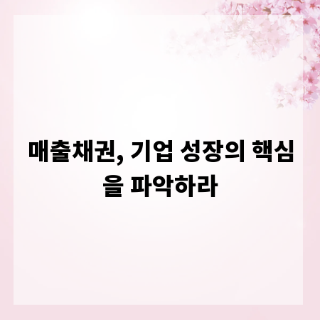 매출채권, 기업 성장의 핵심을 파악하라
