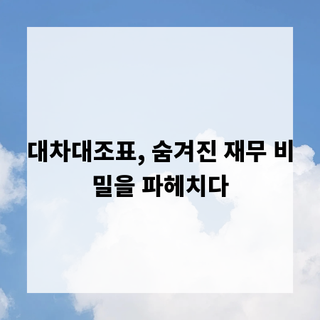 대차대조표, 숨겨진 재무 비밀을 파헤치다