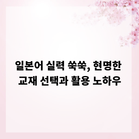 일본어 실력 쑥쑥, 현명한 교재 선택과 활용 노하우