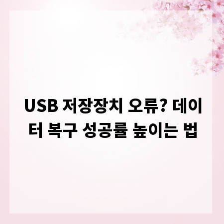 USB 저장장치 오류? 데이터 복구 성공률 높이는 법