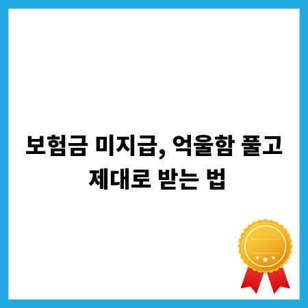 보험금 미지급, 억울함 풀고 제대로 받는 법