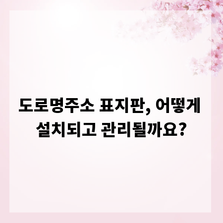 도로명주소 표지판, 어떻게 설치되고 관리될까요?