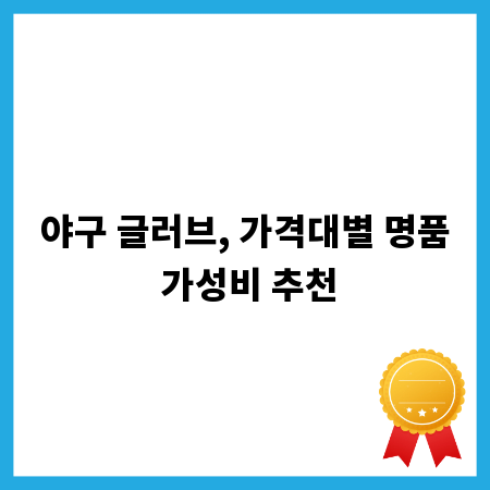 야구 글러브, 가격대별 명품 가성비 추천