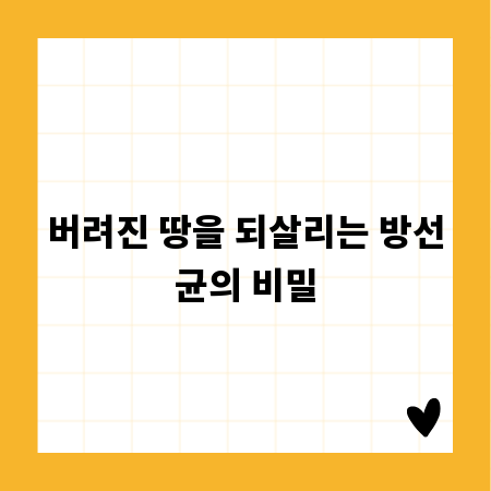 버려진 땅을 되살리는 방선균의 비밀