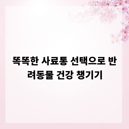 똑똑한 사료통 선택으로 반려동물 건강 챙기기