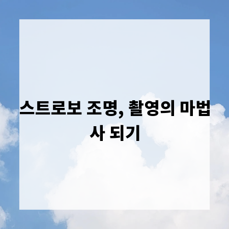 스트로보 조명, 촬영의 마법사 되기