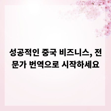 성공적인 중국 비즈니스, 전문가 번역으로 시작하세요
