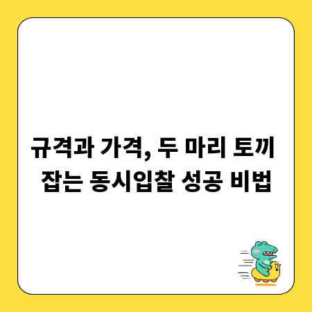 규격과 가격, 두 마리 토끼 잡는 동시입찰 성공 비법