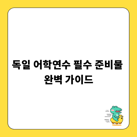 독일 어학연수 필수 준비물 완벽 가이드