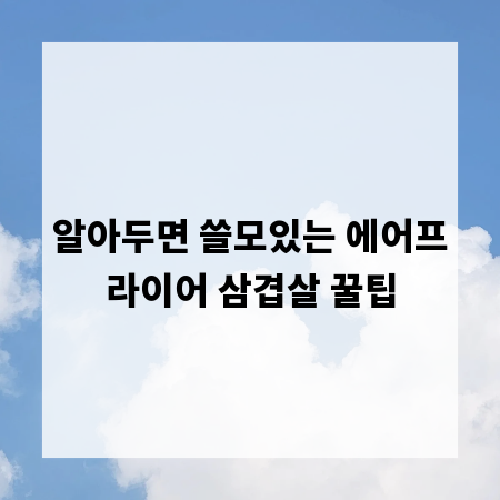 알아두면 쓸모있는 에어프라이어 삼겹살 꿀팁
