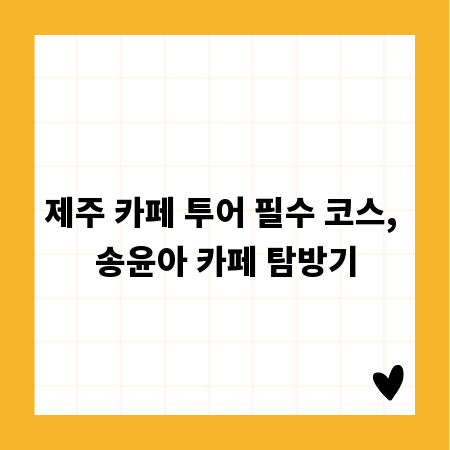 제주 카페 투어 필수 코스, 송윤아 카페 탐방기