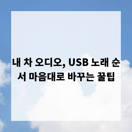 내 차 오디오, USB 노래 순서 마음대로 바꾸는 꿀팁
