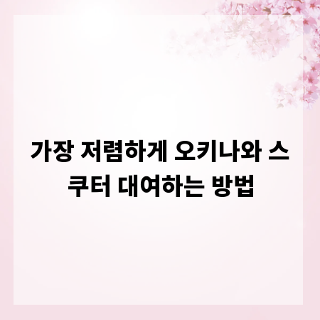 가장 저렴하게 오키나와 스쿠터 대여하는 방법