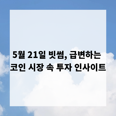 5월 21일 빗썸, 급변하는 코인 시장 속 투자 인사이트