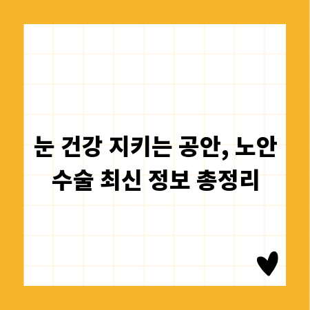 눈 건강 지키는 공안, 노안수술 최신 정보 총정리