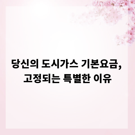 당신의 도시가스 기본요금, 고정되는 특별한 이유