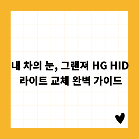 내 차의 눈, 그랜져 HG HID 라이트 교체 완벽 가이드