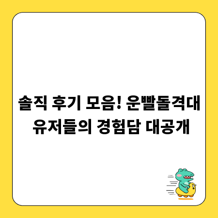 솔직 후기 모음! 운빨돌격대 유저들의 경험담 대공개