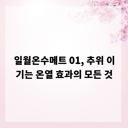 일월온수메트 01, 추위 이기는 온열 효과의 모든 것
