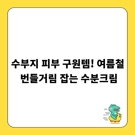수부지 피부 구원템! 여름철 번들거림 잡는 수분크림