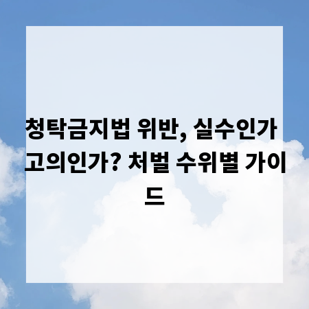 청탁금지법 위반, 실수인가 고의인가? 처벌 수위별 가이드