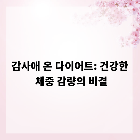 감사애 온 다이어트: 건강한 체중 감량의 비결